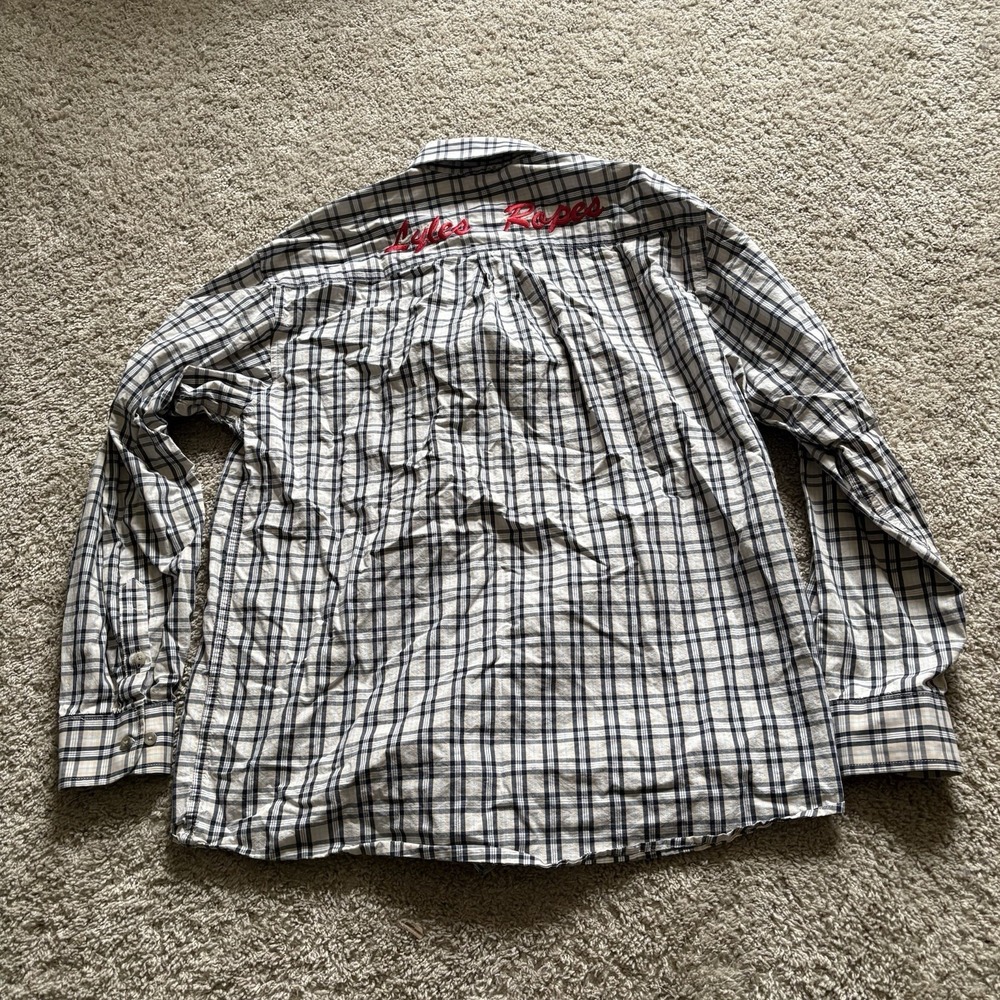 Wrangler Lyles Ropes Button Up Western Rodeo Shirt Men's Large Plaid Multi Color - Picture 7 of 9